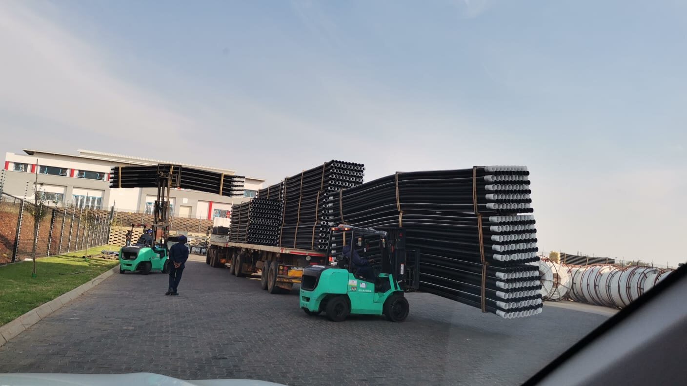 Civil construction materials ready for dispatch